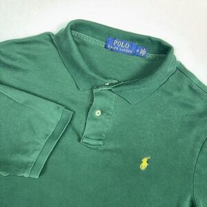 POLO Ralph Lauren Shirt Men's Medium Green Short Sleeve Cotton Soft Touch‎
